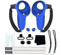 AZURAOKEY Compatible with Meta 3 Accessories Bundle Battery Cover Replacement Kit with 1 Pair Controller Grips Cover with Adjustable Knuckle Strap for Meta Quest 3 Controller
