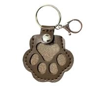 AZURAOKEY Keychain Memorial de cabello para perros y gatos personalizados-Cojinaje de pata de cuero para mascotas Remoletas de piel, coleccionista de memoria de mascotas, lindo llavero de pata de cuer