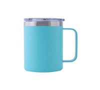 (Azure Blue, Multicolor) 14oz 400ml 304 Stainless Steel Insulated Water Cup Coffee Mug with Lid + Handle (BPA Free, with FDA)