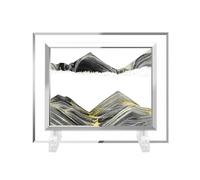AzureLeap Arte de Arena 3D Dinámica, Imagen en Movimiento, Reloj de arena de cristal cuadrado, Paisaje submarino 3D para decoración de oficina y hogar [Negro-5"]