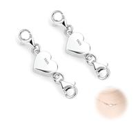 AzureRay 2 Cierres Magnéticos para Pulseras y Collares de Plata 925, Cierre Corazón Extrafuerte, Duradero y Seguro - Ideal para Joyería DIY
