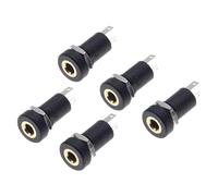 AzureRay 5X Toma de 3,5 mm Estéreo - Conector de Panel con Tuerca - Adaptador Mini Jack a Jack - para Auriculares, Altavoces y Proyectos de Audio