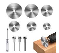 AzureRay 6 discos de corte para Dremel, Disco desbrozadora para madera, plástico y metal, Incluye destornillador y adaptador, Accesorios para herramientas de carpintería