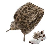 AzureRay Cordones de Satén Animal Print - 2 Pares, Cordones Planos y Anchos para Zapatillas Deportivas y Casuales, Estampado Leopardo, Suaves y Modernos