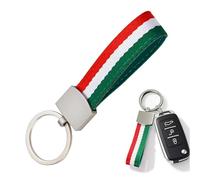 AzureRay Llavero con Bandera de Italia - para Porta Chaves Carro, lona y cuero con anillo metálico, anticorrosivo y colores resistentes a la luz