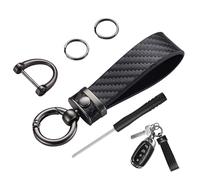 AzureRay Llavero Hombre para Coche de Cuero y Microfibra - Elegante, Irrompible con Anilla en D, Llaveros Coche, Regalo Práctico para Hombres