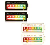 AzureRay Pin de Batería Social Mental Health-Focused | Batería Social Pin7 Días de Gestión Emocional Interactivo (Metal + Silicona) | Broche para Ansiedad y Bienestar