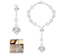 AzureRay Rosario para Coche con Ángel de la Guarda, Colgante para Espejo Retrovisor & Decoración Interior del Coche, Accesorio de Suerte y Protección, Ideal para Regalo