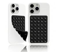 AzureRay Ventosas para Movil, 2 Piezas Ventosa Movil de Silicona Portátil Copa de Succión Doble Cara Fuerte, Reutilizable para Casa, Oficina y Coche(Negro)