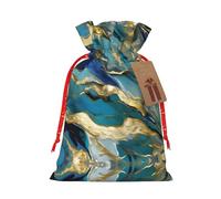 Azurite - Bolsas de regalo de varios tamaños con estampado de mármol de aceite dorado y verde azulado y aluminio, bolsas de regalo para celebraciones, reutilizables para cumpleaños y eventos