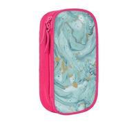 Azurite - Estuche práctico con estampado de mármol aceitado dorado y verde azulado y aluminio con múltiples compartimentos, para oficina, viajes, escuela, arte, suministros diarios, Pink, Talla única