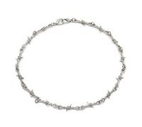 Azusa Sun Collar de cadena de alambre de púas de metal con espinas góticas punk para hombres y mujeres, collar chapado en oro plateado, One Size, Zinc, Sin piedra preciosa