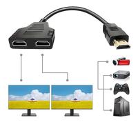 Azuxreza Adaptador divisor HDMI, 1080P HDMI macho a doble HDMI hembra, 1 a 2 vías, cable divisor HDMI para HDTV HD, LED, monitor LCD y proyectores, soporta dos televisores al mismo tiempo