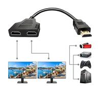 Azuxreza Adaptador HDMI Macho a Doble HDMI Hembra de 1 a 2 vías para HDTV HD, LED, Monitor LCD y proyectores, Compatible con 2 televisores al Mismo Tiempo