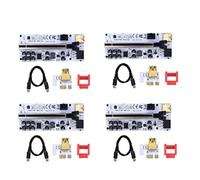Azwamkue Paquete de 4 Gpu Ver012 Max Boost para tarjeta gráfica Max Pci USB 3.0 Pci-E Cable 1X a 16X para Btc Mining Negro