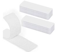 AZWOOD Cinta adhesiva de velcro autoadhesiva, 3 tiras de fijación de doble cara de 10 cm, 20 almohadillas adhesivas resistentes para el hogar, bricolaje y hecho a mano (blanco)