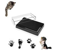 Azwood Cojín de tinta para huellas de perro y gato, almohadilla de tinta segura para mascotas, para cachorros, gatitos, recuerdos, sin caos (tinta negra)