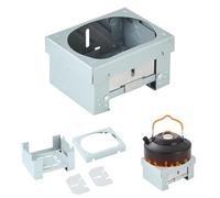 Azwood - Hornillo portátil de combustible sólido, hornillo plegable para estufa de alcohol sólido, mini estufa de camping para camping, senderismo, picnic, barbacoa - Formato de bolsillo (modelo