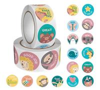 AZWOOD Pegatinas motivacionales para niños, 1000 unidades, 16 patrones, autoadhesivas, recompensas, profesores, animales, recompensas, escuela primaria, elogios para profesores y padres