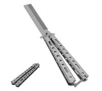 AZWOOD Peine de mariposa, peine de mariposa portátil, peine de pelo de primavera para entrenamiento de pelo, peine de estilo de mariposa, peine plegable de bolsillo, peine de acero inoxidable,