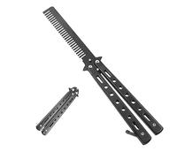 AZWOOD Peine de Mariposa Portátil de Primavera, Plegable de Acero Inoxidable para Entrenamiento y Estilo de Pelo