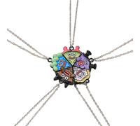 Azxcvbnm 5 collares de amistad con colgante de pizza, collares de amistad para mejores amigas, collar de pizza para mujeres y niñas, collar de boca de salchicha de dibujos animados