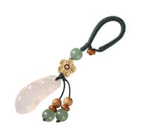 Azxcvbnm Abalorio colgante hecho a mano de calcedonia Fortunes para llavero o accesorio de bolsa, ideal para los amantes de la cultura tradicional