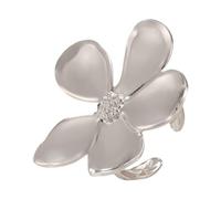 Azxcvbnm Anillos de citas con flores, anillos abiertos ajustables, joyería de dedo abierto, adecuado para fiestas, uso diario, moda, talla única, como se describe, como se describe