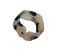 Azxcvbnm Bonitos anillos con estampado de leopardo, anillos de pareja, amistades, joyería de dedo de acrílico, moda para niños, talla única, como se describe, como se describe