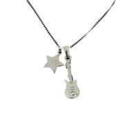 Azxcvbnm Gargantilla ajustable con colgante de estrella de guitarra, cadena de clavícula, cadena punk para amantes de la moda, collar punk