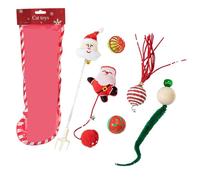 Azxcvbnm Juego de juguetes de Navidad aptos para mascotas, seguro mordeduras, inteligencia de gatos para jugar interactivamente con surtido de juguetes para mascotas