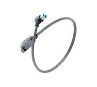 Azxcvbnm Montado en la parte posterior USB3.0 Tipo B Cable de extensión de 90 grados 0 5 M para disco duro de la impresora
