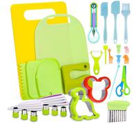 Azyvum 38 Piezas Juego de Cuchillos para Niños, Juego de Cuchillos de Cocina de Plástico,Juego Cuchillos Cocina Niños para Cortar Frutas o Verduras,Regalos para niños mayores de 2 años