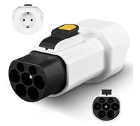 Azyvum Adaptador tipo 2 a Schuko para columna de carga, descargador de estación Typ2, 220 V, 16 A, 3,5 kW, adaptador de enchufe Schuko para scooters, sillas de ruedas eléctricas, bicicletas eléctricas