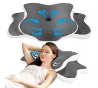 Azyvum Almohada Cervical Ergonómica para Cuello, Almohada Ortopedica para Soporte de Cuello, Viscoelastica Almohada Mariposa, Almohadas Ergonómico para Dormir de Lado y Boca Arriba
