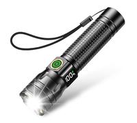 Azyvum Linterna LED Recargable, 2000L Super Brillante con 3 Modos, Linterna Táctica de Aluminio Enfoque Ajustable, Mini Portátil Linterna Potente para Ciclismo, Camping, Montañismo, Emergencia