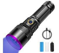 Azyvum Linterna Ultravioleta,30W Linterna UV Luz Ultravioleta de 365nm,Linterna Luz Negra Detector de Luz Negra para Manchas,Alfombras,Billetes,Orina de Mascotas y más,26650 Pilas