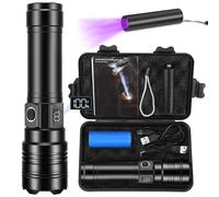 Azyvum Linternas LED Alta Potencia,5000 Lúmenes Linterna LED Recargable, Linterna Super Potente Largo Alcance, Linternas Tactica Impermeable, Profesionales Flashlight para Emergencias Camping Regalo