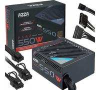Azza Fuente de alimentación para PC de 550 W, Color Negro, 2 Unidades PCIe AD-Z550
