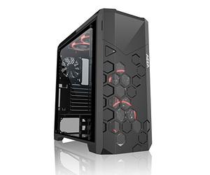 Azza Storm 6000B Full-Tower Negro carcasa de ordenador - Caja de ordenador (Full-Tower, PC, ATX,Micro-ATX, Negro, Rojo/Verde/Azul, 17,5 cm)