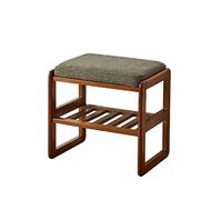 AZZAZETES Banco de zapatos de madera para cambiar zapatos, taburete simple y suave, cojín que se puede sentar, taburete para cambiar zapatos, mueble para el hogar, taburete para sentarse, banco para