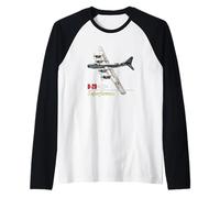 B-29 Superfortress WW2 Bomber Airplane Camiseta Manga Raglan