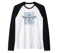 B-52 Stratofortress Bomber - Gráfico de aviación Militar Camiseta Manga Raglan