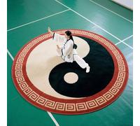 B,80cm (31.50IN),AVSMGP Alfombrilla Redonda 3D con Diseño Taiji, Alfombra De Área con Motivo Yin Yang- Lavable, Antideslizante Y Absorbente para Sala Estar, Dormitorio Y Entrada