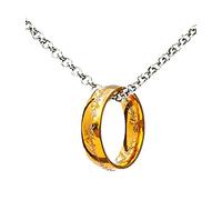 B.a.u.q.o.o. Bauqoo Collar Anillo Colgante El Señor de los Anillos Gadget Único Anillo de Poder Color Dorado Idea de Regalo Magia Fantasy Cosplay