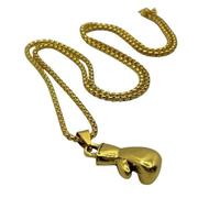 B.a.u.q.o.o. Colgante Guante Boxeo Collar Hombre Color Oro Apollo Creed Fuerte Personalidad Accesorios Coche Colgantes para Espejo Idea Regalo Hombre