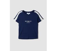 B.ANGEL, Camiseta Azul De Algodón Puro Con Cuello Redondo Y Estampado New York City, Mujer, Morado, Talla: 34