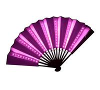 B BachVibes Abanico Plegable LED: El complemento perfecto para fiestas, festivales, discotecas y conciertos de música (Rosa)