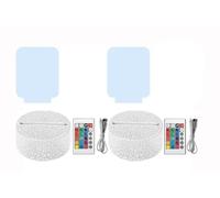 B BachVibes Base Lámpara LED 3D, Night LED Light Base Ajustable 16 Colores con Mando a Distancia y Cable USB, para Dormitorios, Cafeterias, Restaurantes incluye placa Metacrilato (Crak, 2)