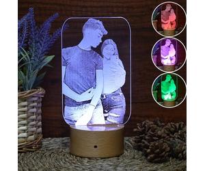 B BachVibes Lámpara Personalizada grabada con Foto y Luz Nocturna 3D - Regalo Original para Aniversario, San Valentín y Cumpleaños - Ideal Parejas, Amigos y Familia (Multicolor 2)